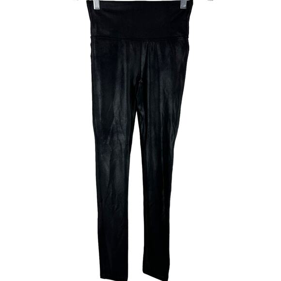 Spanx Faux Leather Leggings Black 2437Q Women's Size Small Excellent Condition - Picture 2 of 10